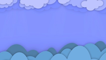 Berge, Wolken und blauer Himmel Hintergrund Banner