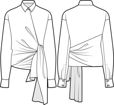white shirt front and back view clip art preview