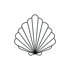 Scallop shell ocean line icon vector