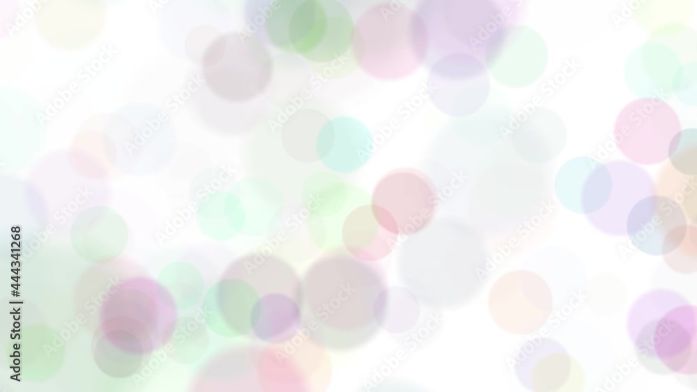 Poster soft colorful circles bokeh copy space animation background. isolated on white.