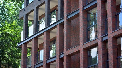 Modern residential building in the city. Beautiful modern architecture.