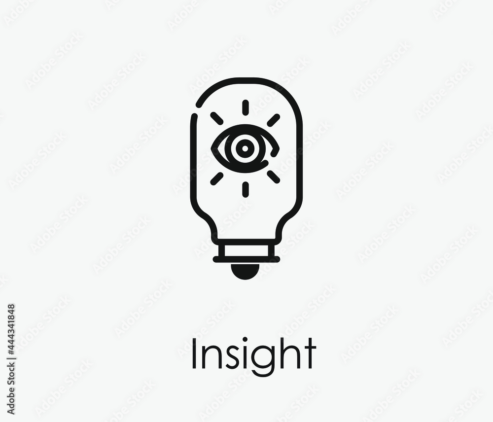 Poster insight vector icon. editable stroke. symbol in line art style for design, presentation, website or 