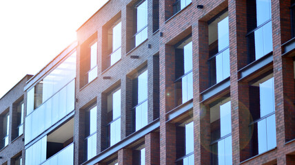 Obraz premium Modern residential building in the city. Beautiful modern architecture.