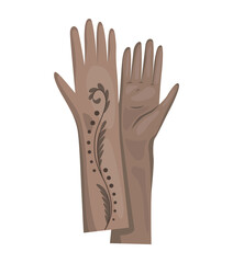 Obraz premium Winter gloves or leather mittens for women as hand wear in winter or autumn season. Vector design symbols for web isolated on a white background