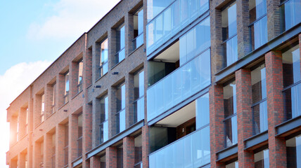 Modern residential building in the city. Beautiful modern architecture.