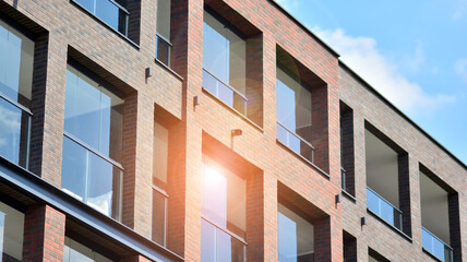 Modern residential building in the city. Beautiful modern architecture.