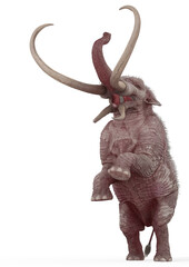 Obraz premium mammoth standing up and flipped in white background