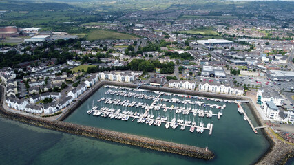 Fototapeta premium Boats at Carrickfergus Marina and Harbour Northern ireland