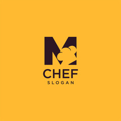 Letter M Chef Logo , Initial Restaurant Cook Vector Design art