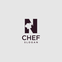 Letter N Chef Logo , Initial Restaurant Cook Vector Design art