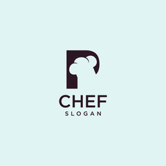 Letter P Chef Logo , Initial Restaurant Cook Vector Design art