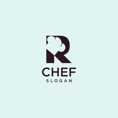 Letter R Chef Logo , Initial Restaurant Cook Vector Design art