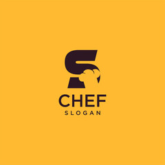 Letter S Chef Logo , Initial Restaurant Cook Vector Design art