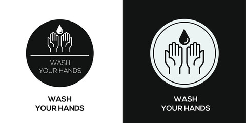 Creative (Wash your hands) Icon ,Vector sign.