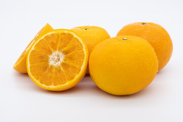 Fresh orange isolated on white background