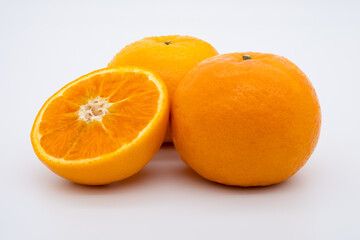 Fresh orange isolated on white background
