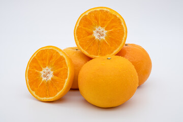 Fresh orange isolated on white background