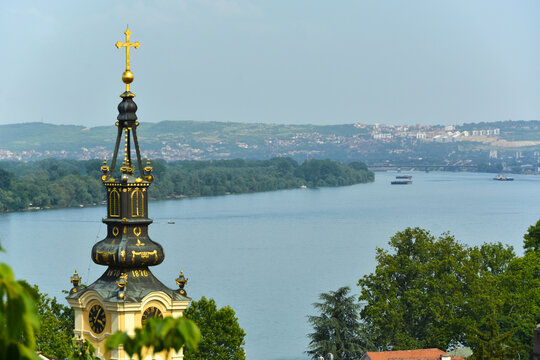 A beutiful view from The Gardos (Gardo&scaron;) Tower which is located in Zemun, Belgrade - Serbia. 