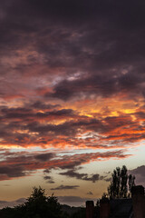 Allassac (Corrèze, France) - Coucher de soleil nuageux