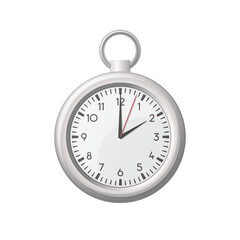 Pocket fob watch concept. Colored flat illustration. Isolated on white background.