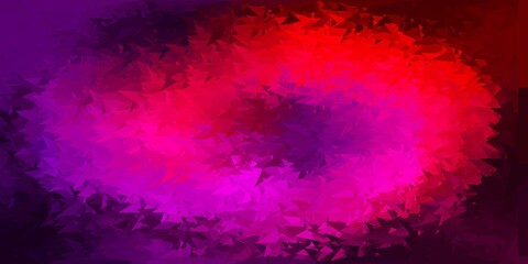 Dark pink, yellow vector poly triangle template.