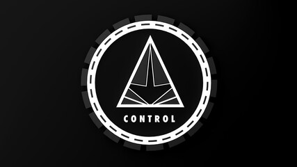 Abstract logo with the word control. Concept. 3D illustration. Background. Icon.
