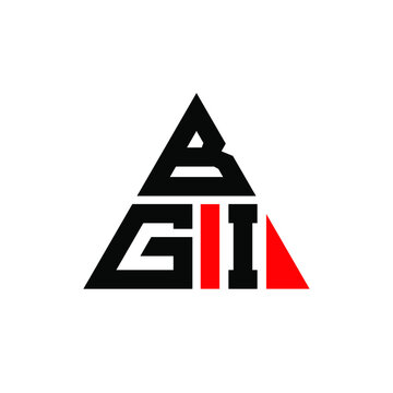 BGI triangle letter logo design with triangle shape. BGI triangle logo design monogram. BGI triangle vector logo template with red color. BGI triangular logo Simple, Elegant, and Luxurious Logo. BGI 