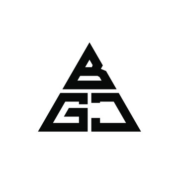 BGJ triangle letter logo design with triangle shape. BGJ triangle logo design monogram. BGJ triangle vector logo template with red color. BGJ triangular logo Simple, Elegant, and Luxurious Logo. BGJ 