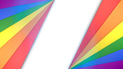 Background with the colors of the pride flag. 3D illustration.