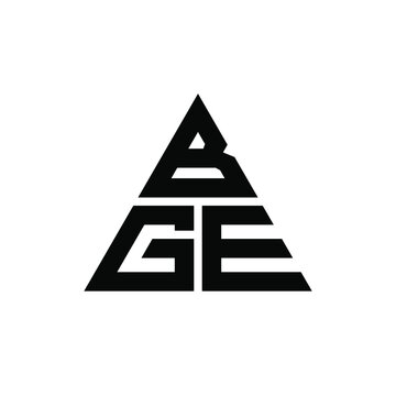 BGE triangle letter logo design with triangle shape. BGE triangle logo design monogram. BGE triangle vector logo template with red color. BGE triangular logo Simple, Elegant, and Luxurious Logo. BGE 