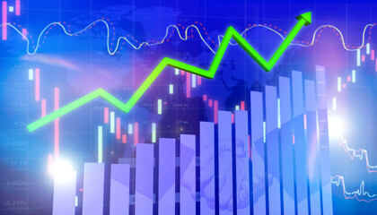 3d illustration of financial investment in the stock market