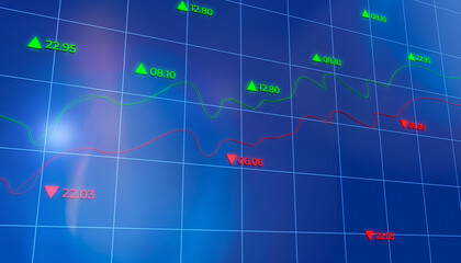 3d illustration of financial investment in the stock market