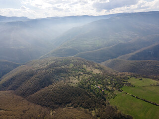 Aerial view of Iskar river Gorge near village of Milanovo, Bulgaria