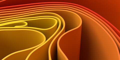 Abstract composition. Colorful lines background. 3d illustration. Banner.