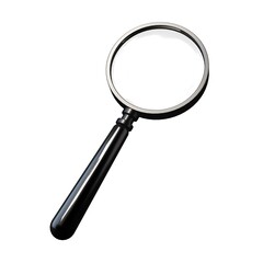Magnifying glass isolated on white background. 3d illustration.