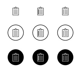 Clipboard icon set, Clipboard sign vector for web site	