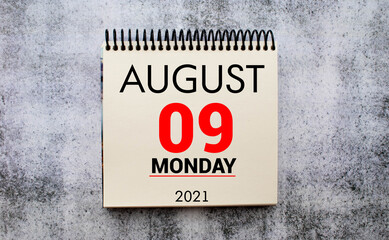 Save the Date written on a calendar - August 09