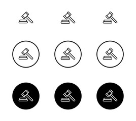 Judge Gavel Icon Set, gavel Symbol Vector for web site