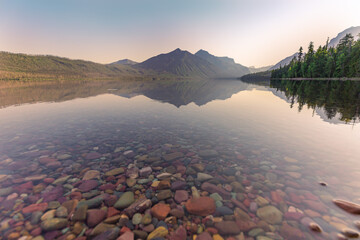 sunrise over the lake