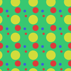 Bright colored circles, children's ornament. Background seamless illustration, decorative design pattern modern