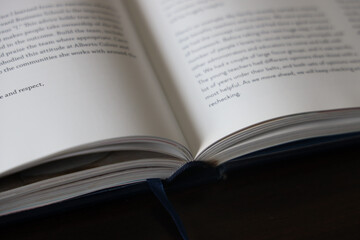 open book on black