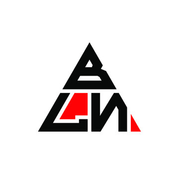 BLN triangle letter logo design with triangle shape. BLN triangle logo design monogram. BLN triangle vector logo template with red color. BLN triangular logo Simple, Elegant, and Luxurious Logo. BLN 