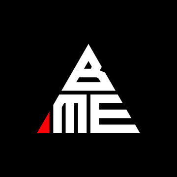 BME triangle letter logo design with triangle shape. BME triangle logo design monogram. BME triangle vector logo template with red color. BME triangular logo Simple, Elegant, and Luxurious Logo. BME 
