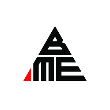 BME triangle letter logo design with triangle shape. BME triangle logo design monogram. BME triangle vector logo template with red color. BME triangular logo Simple, Elegant, and Luxurious Logo. BME 