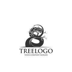 Creative tree letter S Logo design inspiration vector art