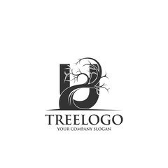 Creative tree letter U Logo design inspiration vector art