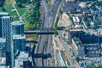Urban skyline Toronto, Canada. High angle view