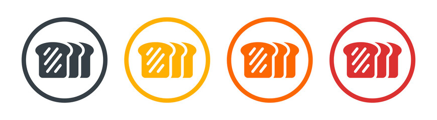 Bread slice icon vector illustration isolated on white background.