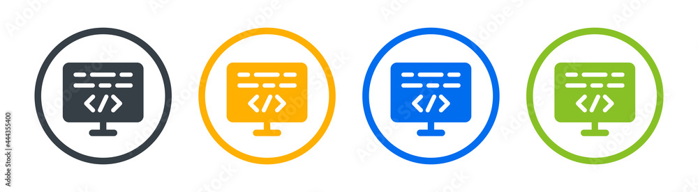 Poster Web development, coding, programming icon vector illustration.