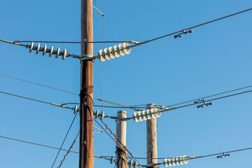 Photograph of a transmission line cable system and assembly